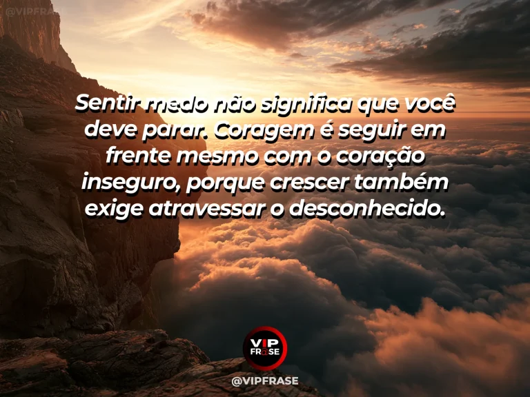 Mensagem motivacional sobre coragem com estrada adiante