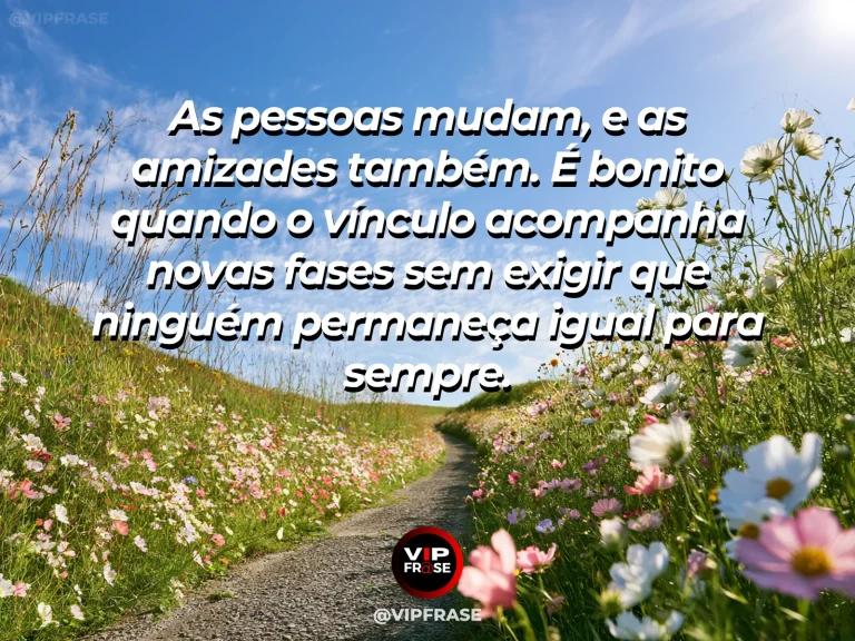 Mensagem de amizade sobre crescer junto também faz parte da amizade, em cena de duas árvores de espécies diferentes crescendo próximas ao longo das estações, representando mudança e evolução compartilhada.