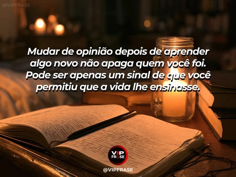 Mensagem reflexiva sobre amadurecimento e aprendizado, com caminho arborizado de primavera sob luz quente.
