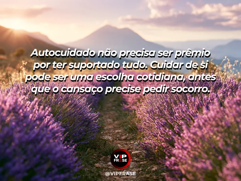 Mensagem reflexiva sobre autocuidado sem culpa, com ambiente de autocuidado iluminado com pedra natural e plantas.