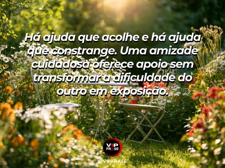 Mensagem sobre amizade, com cena de gesto discreto de apoio entre amigos em ambiente cotidiano, proximidade sem dramatização.