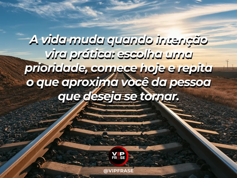Frase motivacional sobre vida com caminho reto seguindo para um horizonte iluminado.