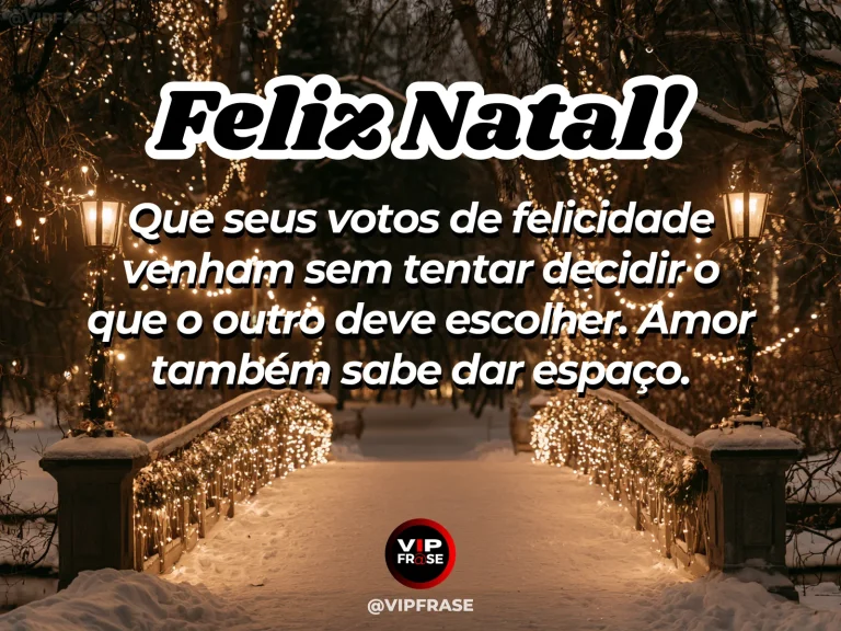 Frase de Natal sobre amor, em cena natalina acolhedora e elegante.