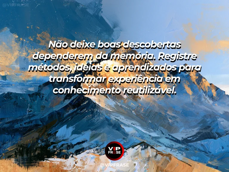 Mensagem motivacional sobre estudo e sabedoria, com um caderno de registros bem organizado ao lado de materiais de estudo.