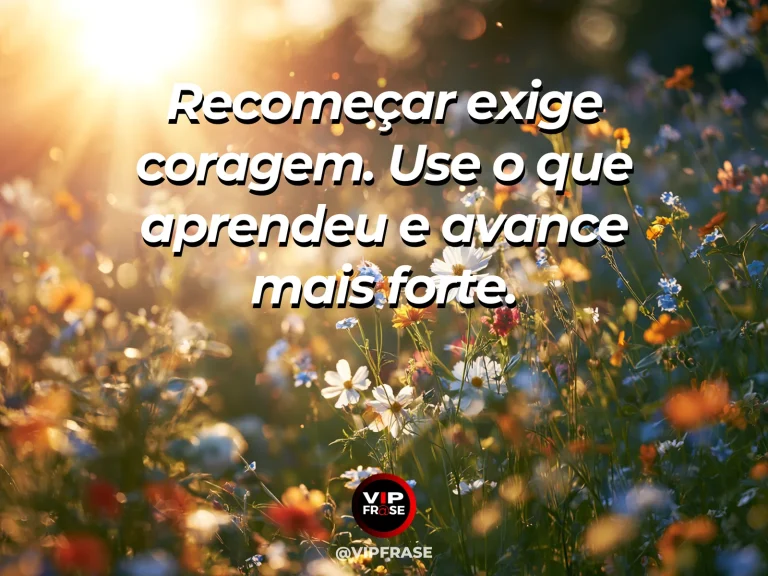 Mensagem motivacional de recomeço com broto verde surgindo entre pedras