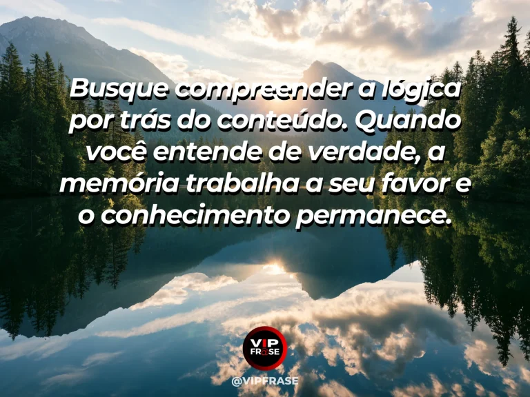 Mensagem motivacional sobre estudo e sabedoria, com um caderno com esquemas visuais e livros em uma mesa de estudo realista.