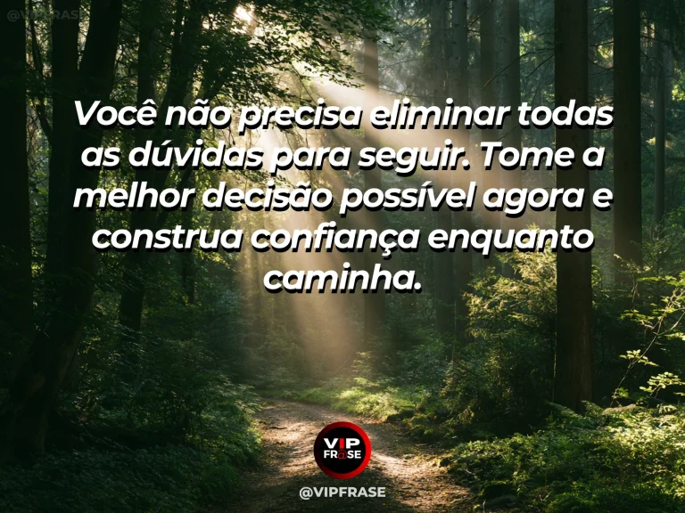 Mensagem motivacional sobre decisão com trilha bifurcada e caminho iluminado