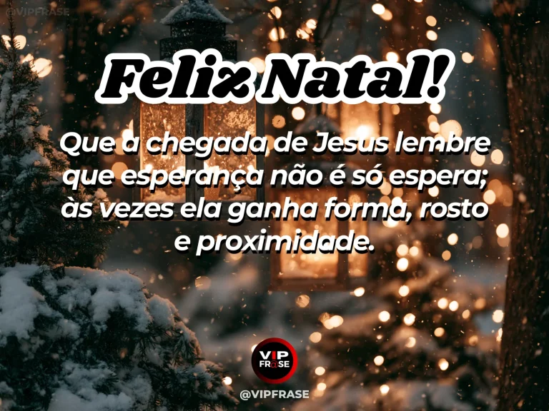 Frase de Natal sobre Jesus e esperança, com caminho iluminado levando a um presépio distante.