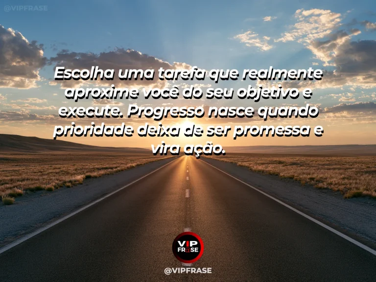 Arte motivacional sobre sucesso, mesa organizada com checklist, relógio e foco em uma única tarefa, visual de prioridade e execução.