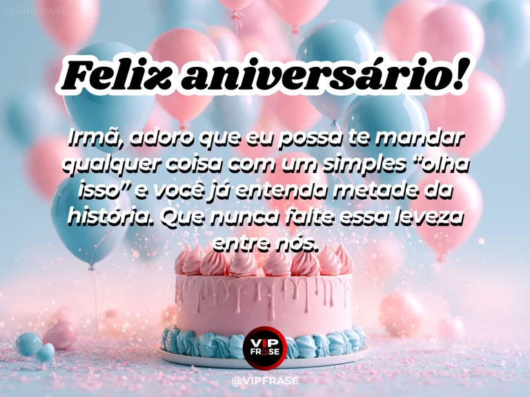 Mensagem divertida de aniversário para irmã, com duas irmãs rindo juntas ao olhar o celular