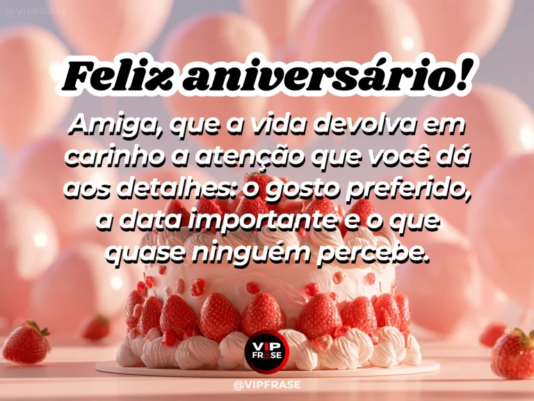 Feliz aniversário para amiga com café, flores e pequenos presentes que simbolizam cuidado nos detalhes.
