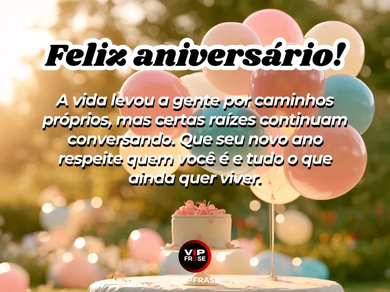 Mensagem de aniversário para irmã sobre raízes e caminhos, com dois caminhos em jardim florido