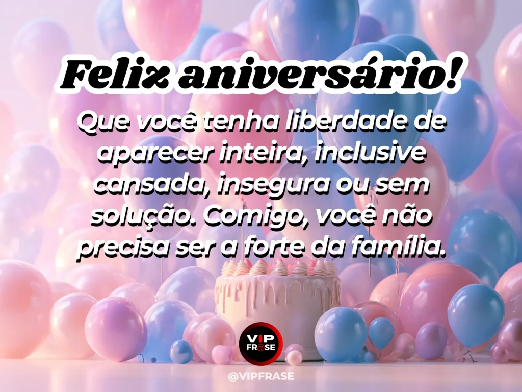 Mensagem de aniversário para irmã sobre acolhimento, com manta, luz quente e pequeno bolo em uma sala aconchegante.