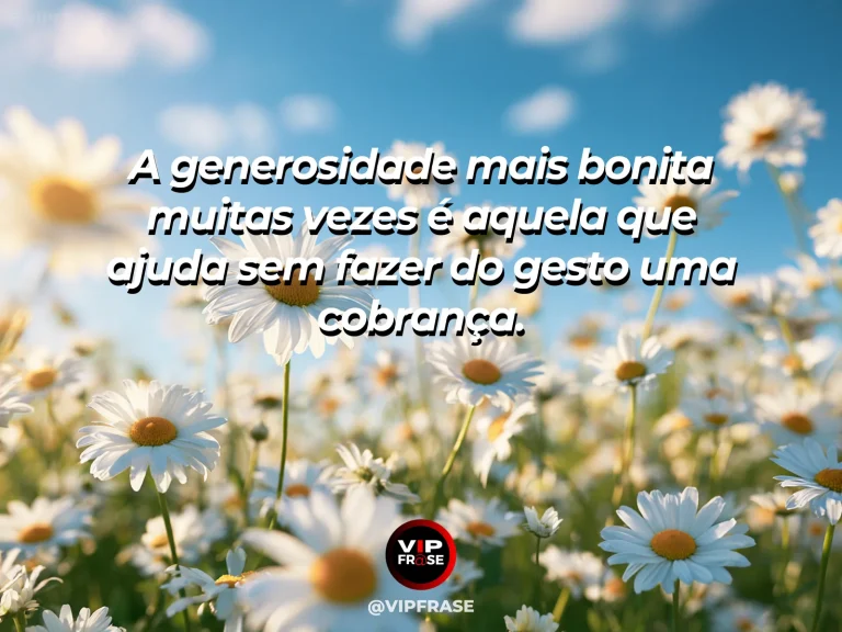 Frase de gratidão com mão oferecendo ajuda sem expectativa de retorno
