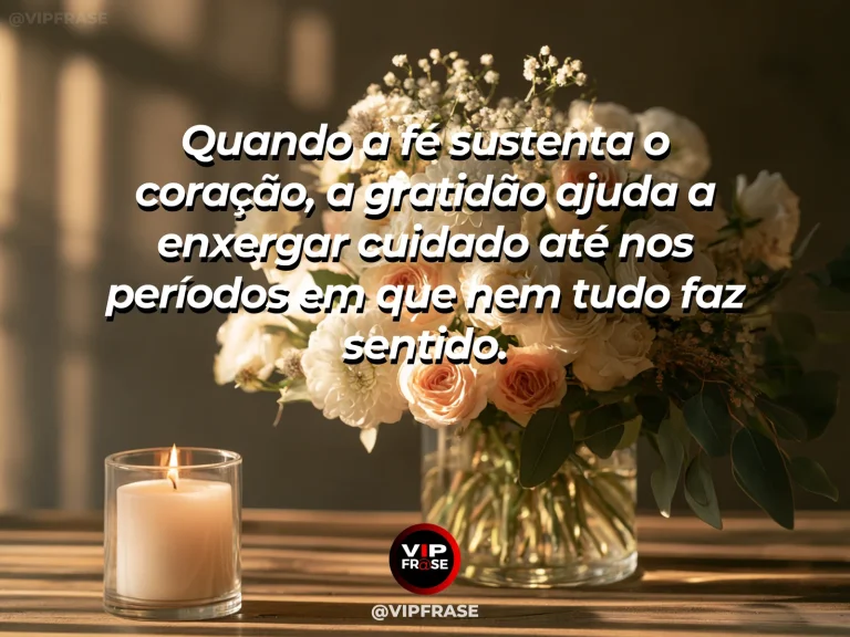 Mensagem de gratidão sobre gratidão sustentada pela fé, com caminho iluminado por luz suave atravessando paisagem tranquila ao amanhecer