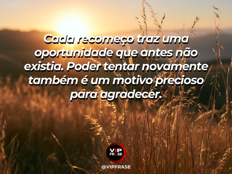 Mensagem de gratidão com cena de primeiros raios de sol sobre estrada nova, horizonte aberto e sensação de segunda chance