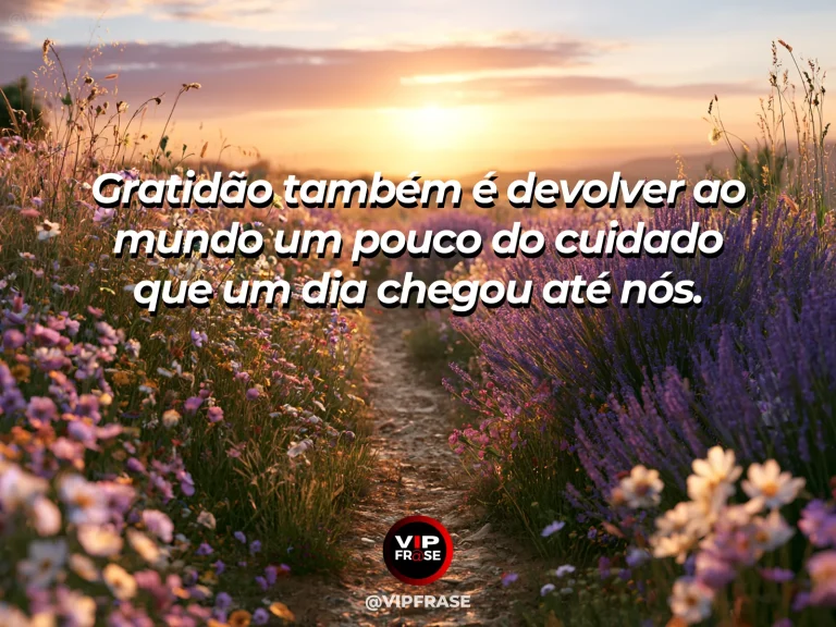 Frase de gratidão com mãos cuidando de uma planta jovem