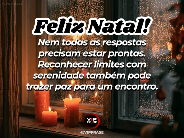 Frase de Natal sobre sabedoria, paz, em cena natalina acolhedora e elegante.