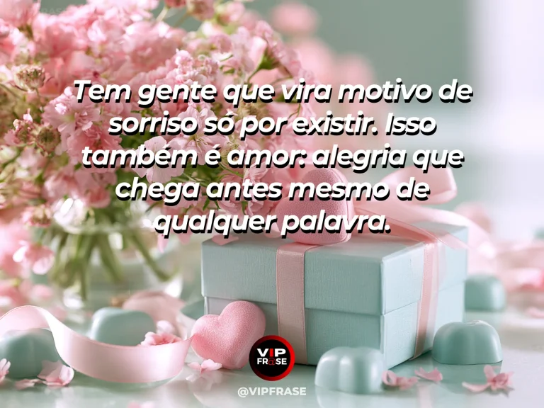 Mensagem de amor com cena romântica e acolhedora, sobre mensagem de amor sobre alegria espontânea e carinho que traz sorriso ao coração.