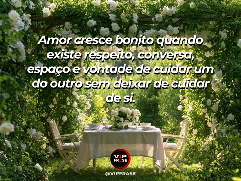 Mensagem de amor com cena romântica e acolhedora, sobre mensagem de amor sobre respeito, diálogo e cuidado mútuo com equilíbrio.