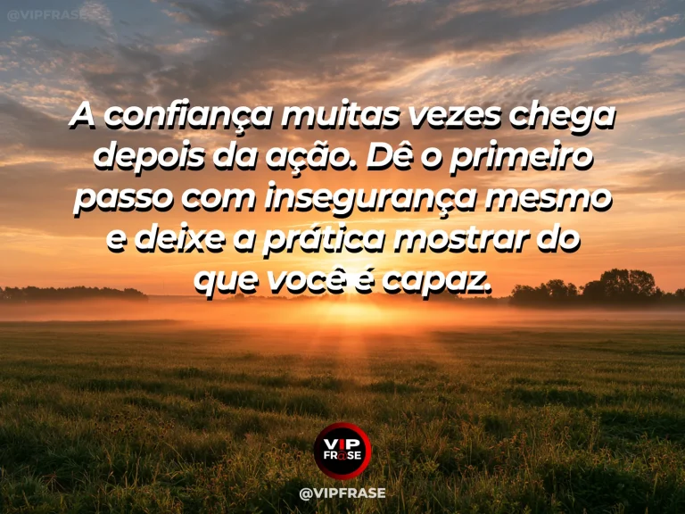 Arte motivacional sobre confiança, pessoa iniciando uma corrida em pista vazia, ainda insegura, mas em movimento.