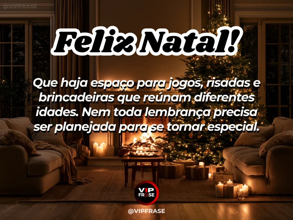 Arte de Natal sobre familia, felicidade, com jogos de mesa, risadas e detalhes natalinos em ambiente familiar acolhedor.