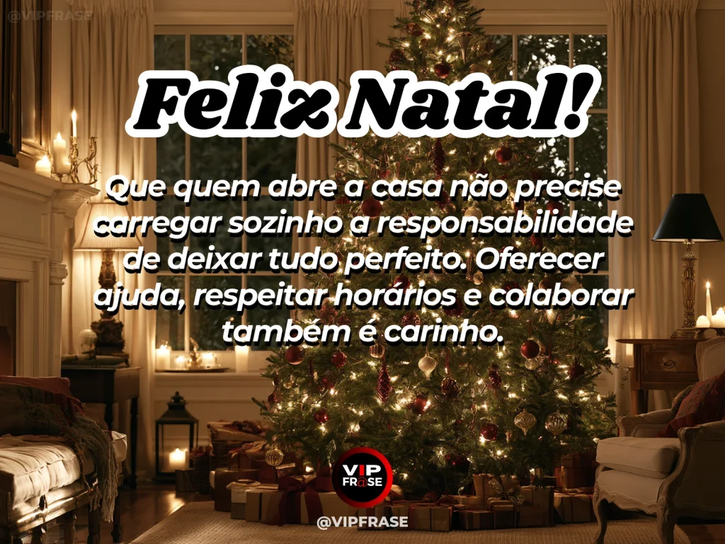 Arte de Natal sobre carinho, familia, com mesa arrumada e cozinha organizada em casa decorada para o Natal, clima de acolhimento.