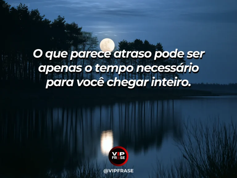 Frase reflexiva sobre tempo e esperança, com caminho seguindo para um horizonte claro.