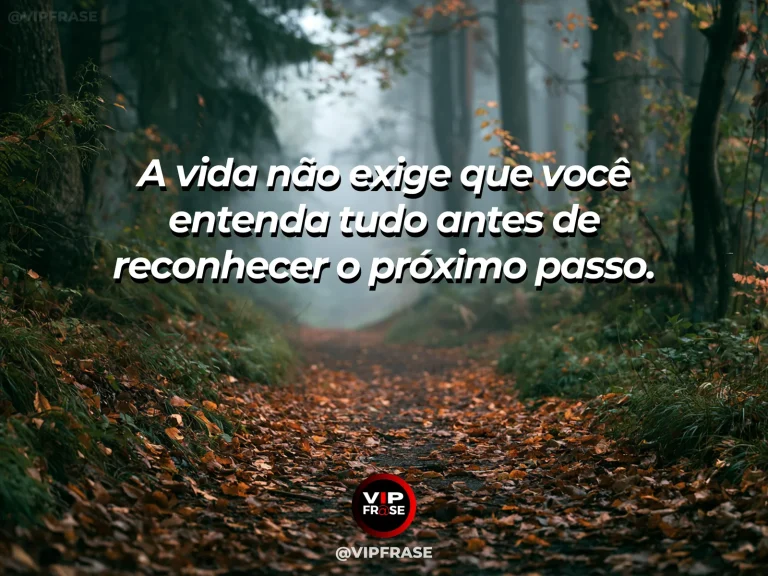Frase reflexiva sobre confiança, com caminho surgindo aos poucos em jardim luminoso.