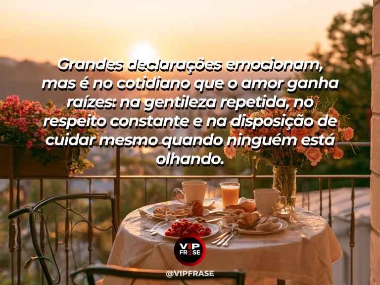 Mensagem de amor sobre o cotidiano, com visual caloroso e profundo.
