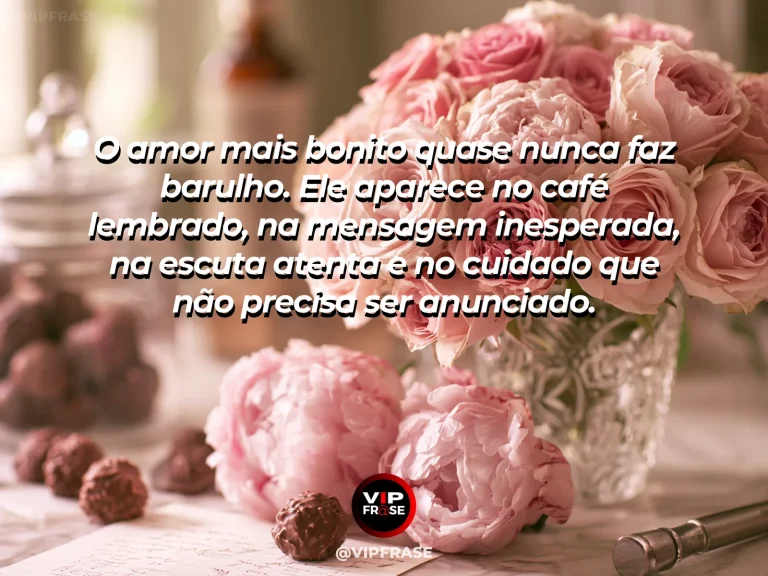 Mensagem de amor sobre pequenos gestos, com elementos cotidianos e luz suave.