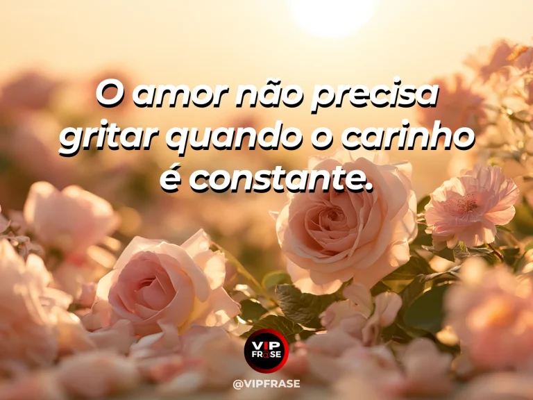 Frase sobre amor, com flores discretas sob luz suave.