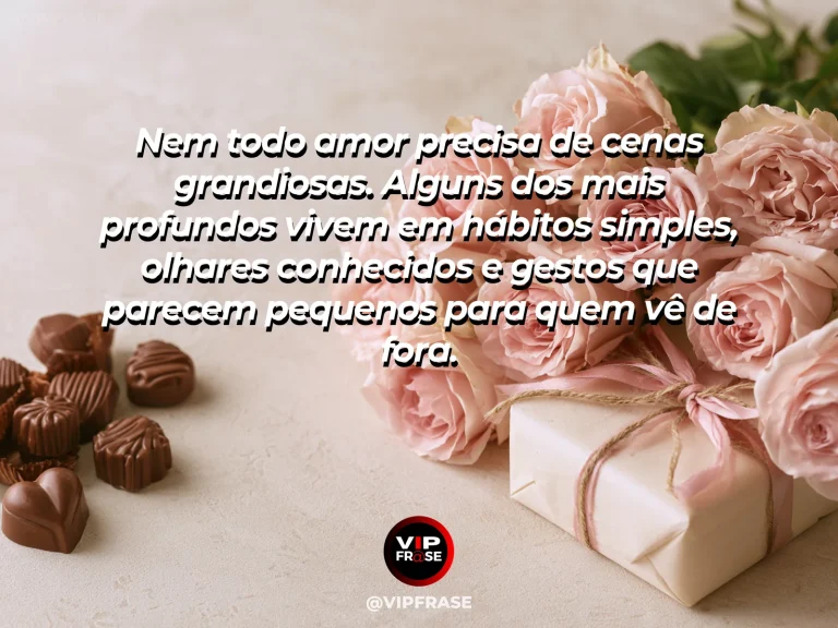 Mensagem de amor profundo, com visual discreto e sofisticado.