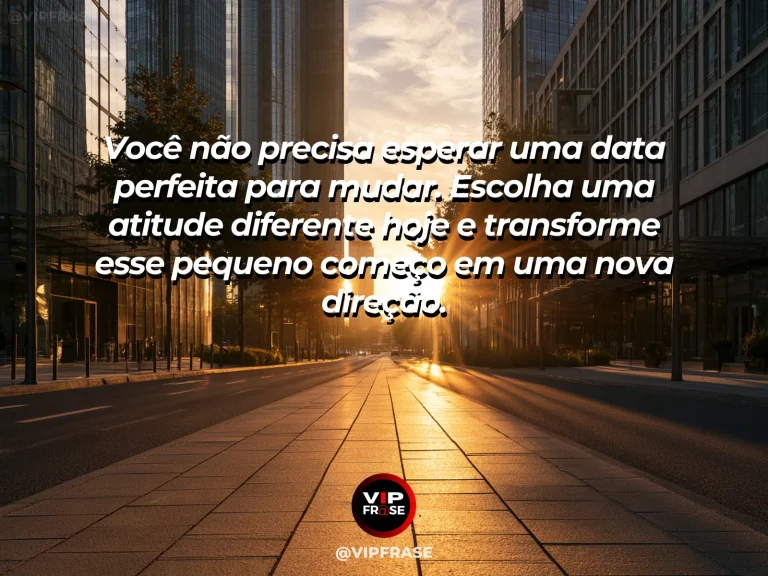 Mensagem motivacional de recomeço com estrada urbana iluminada pelo nascer do sol
