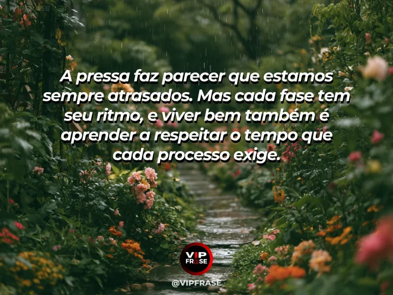 Mensagem reflexiva sobre vida, com campo de flores em diferentes estágios de abertura sob sol suave e céu claro.