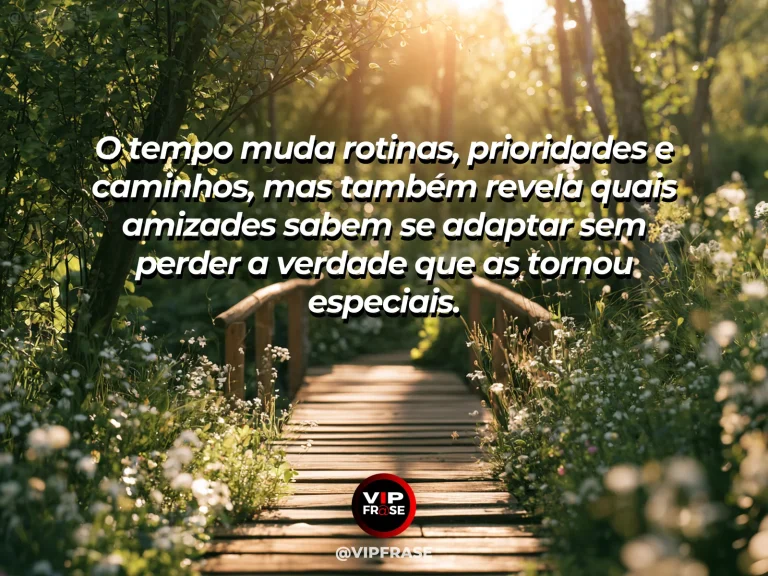 Mensagem sobre amizade em cena de friends walking through an autumn avenue with long shadows.