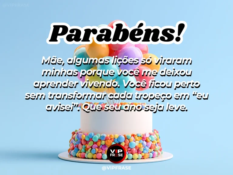 Mensagem de aniversário para mãe sobre sabedoria e confiança, com caminho de jardim e flores
