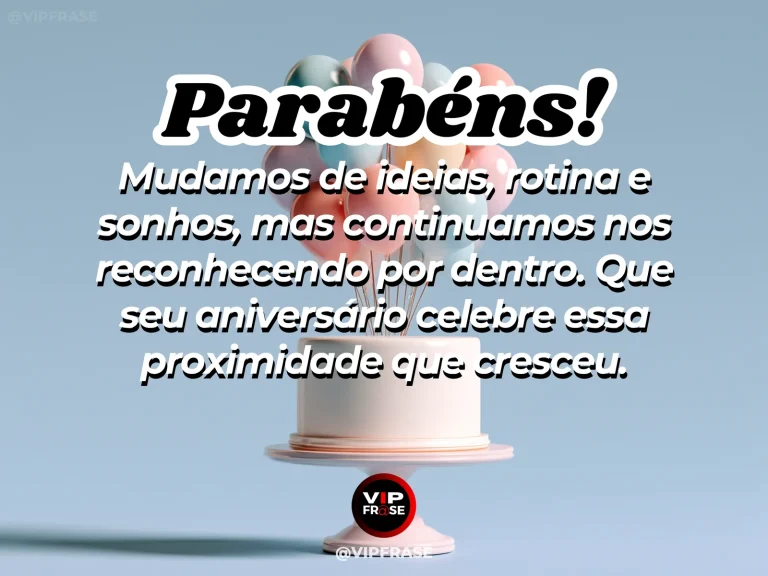 Mensagem de aniversário para irmã sobre proximidade, com duas cadeiras lado a lado e horizonte