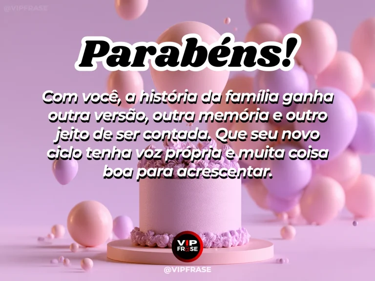 Mensagem de aniversário para irmã sobre história da família, com camadas de papéis, flores e fotos