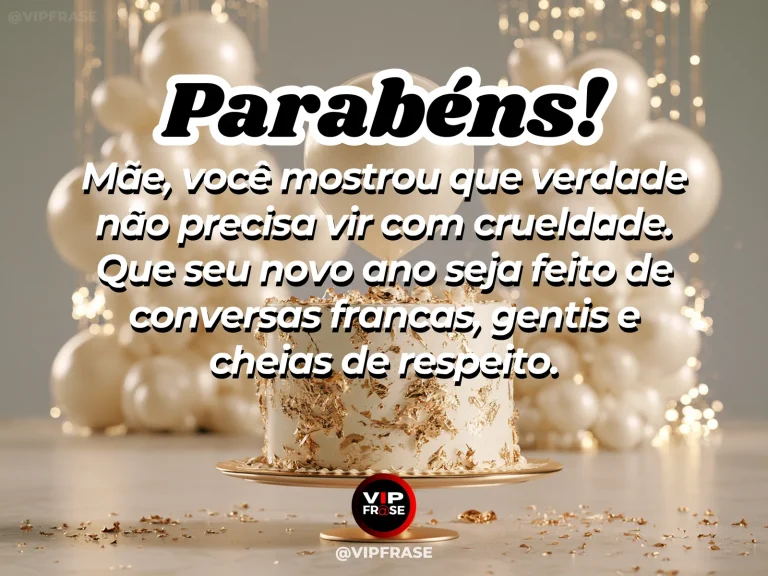 Mensagem de aniversário para mãe sobre verdade e delicadeza, com conversa acolhedora