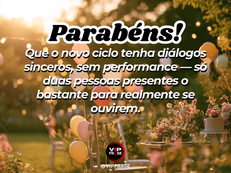 Arte de aniversário sobre escuta verdadeira, com duas pessoas conversando em ambiente íntimo.