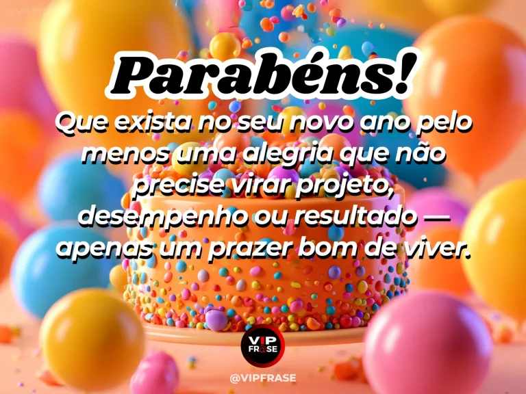 Arte de aniversário sobre alegria sem metas, com cena leve de hobby e diversão espontânea.