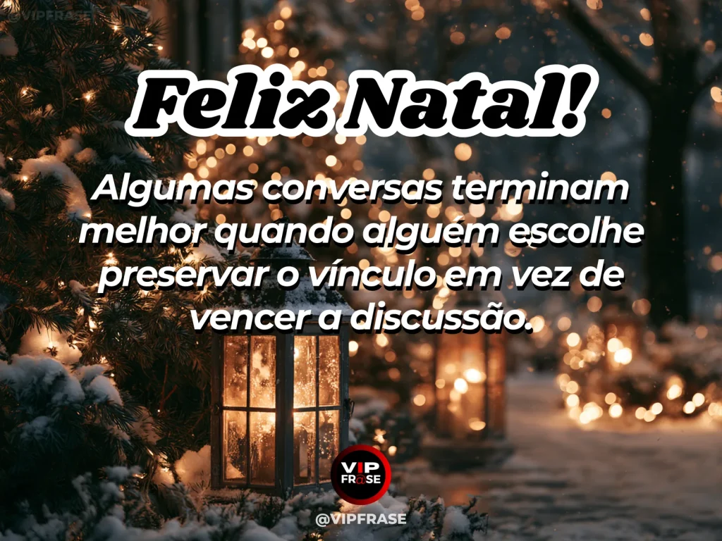 Frase de Natal sobre paz, sabedoria, em cena natalina acolhedora e elegante.
