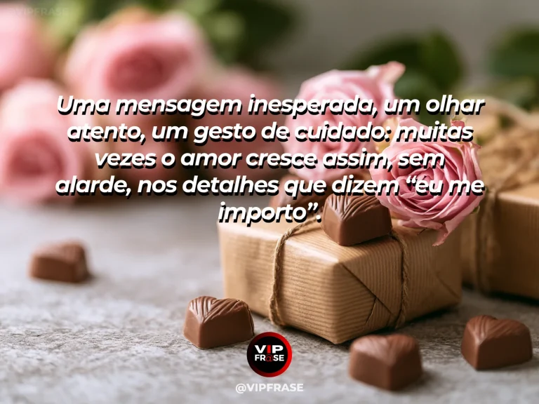 Mensagem de amor e carinho com flores e café como gesto de cuidado.
