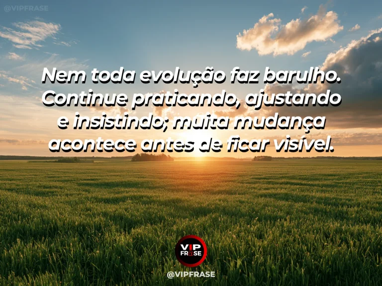 Frase motivacional sobre superação, com uma planta jovem rompendo a terra escura em direção à luz.
