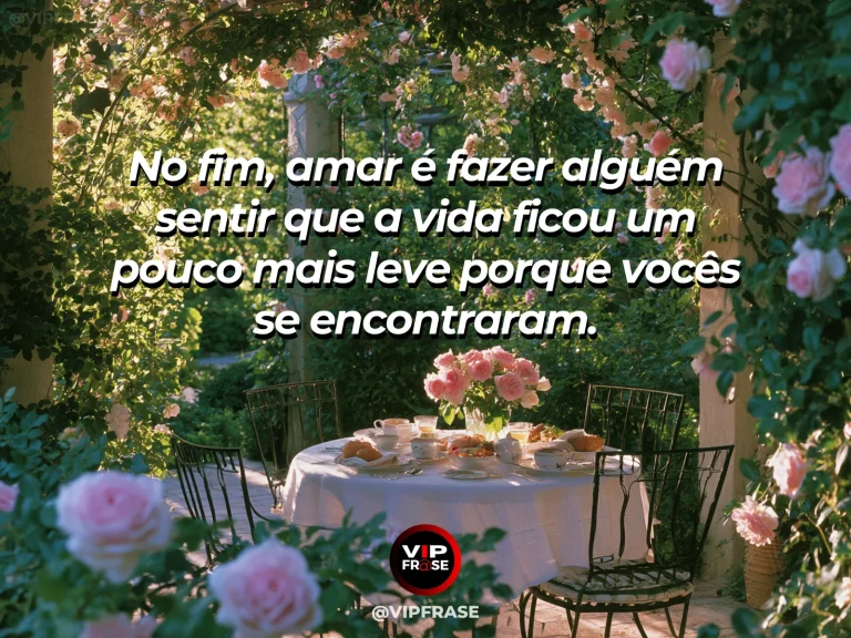 Frase sobre amor, com cortinas claras e flores em ambiente ensolarado.