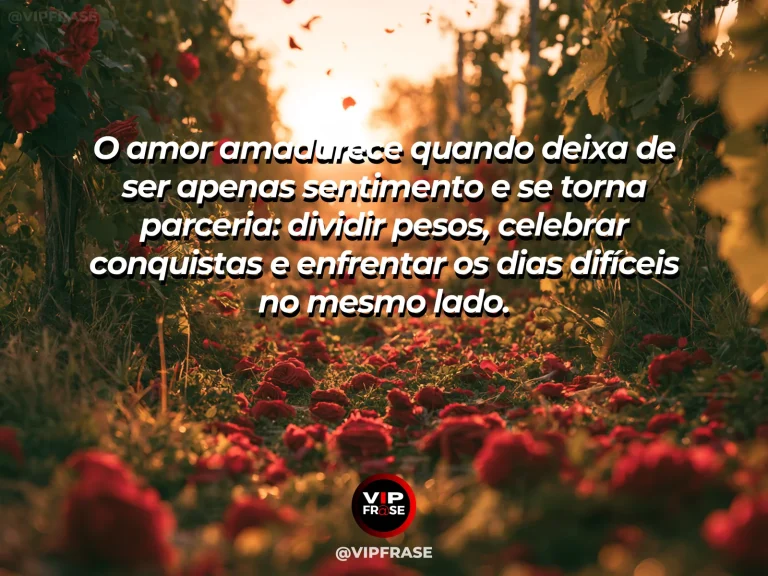 Mensagem sobre amor e parceria com duas pessoas caminhando juntas por uma trilha.