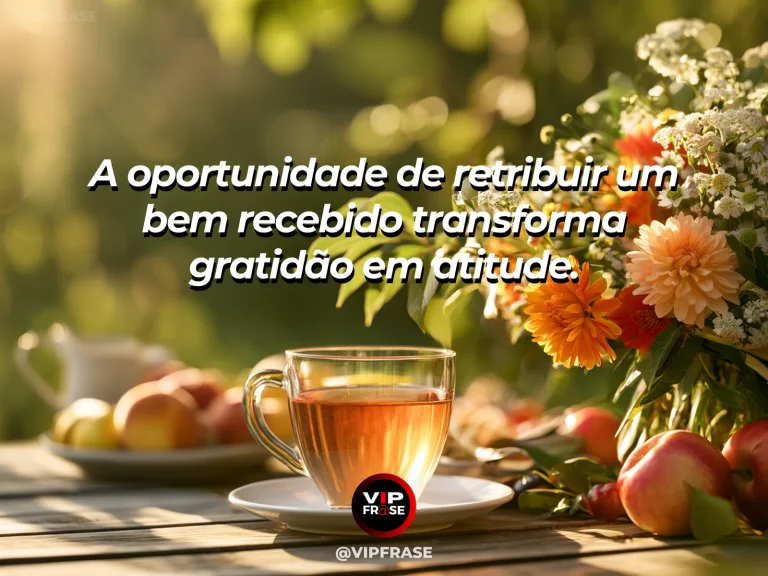 Frase de gratidão com gesto de devolução de um favor com objeto simbólico