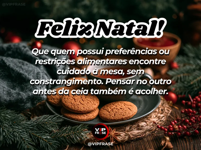 Arte de Natal sobre carinho, com mesa de ceia natalina com opções variadas e apresentação cuidadosa em clima acolhedor.