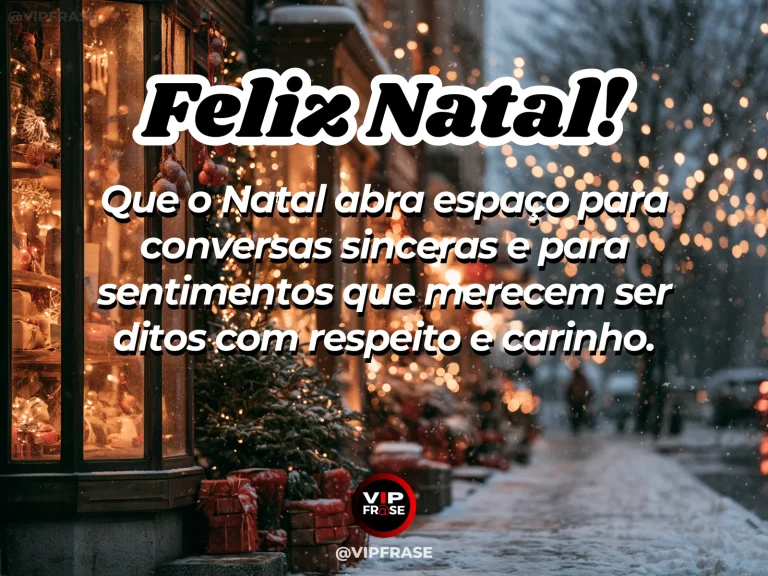 Mensagem de Natal sobre coragem e carinho, com porta entreaberta entre dois ambientes natalinos iluminados, simbolizando coragem para iniciar uma conversa importante.